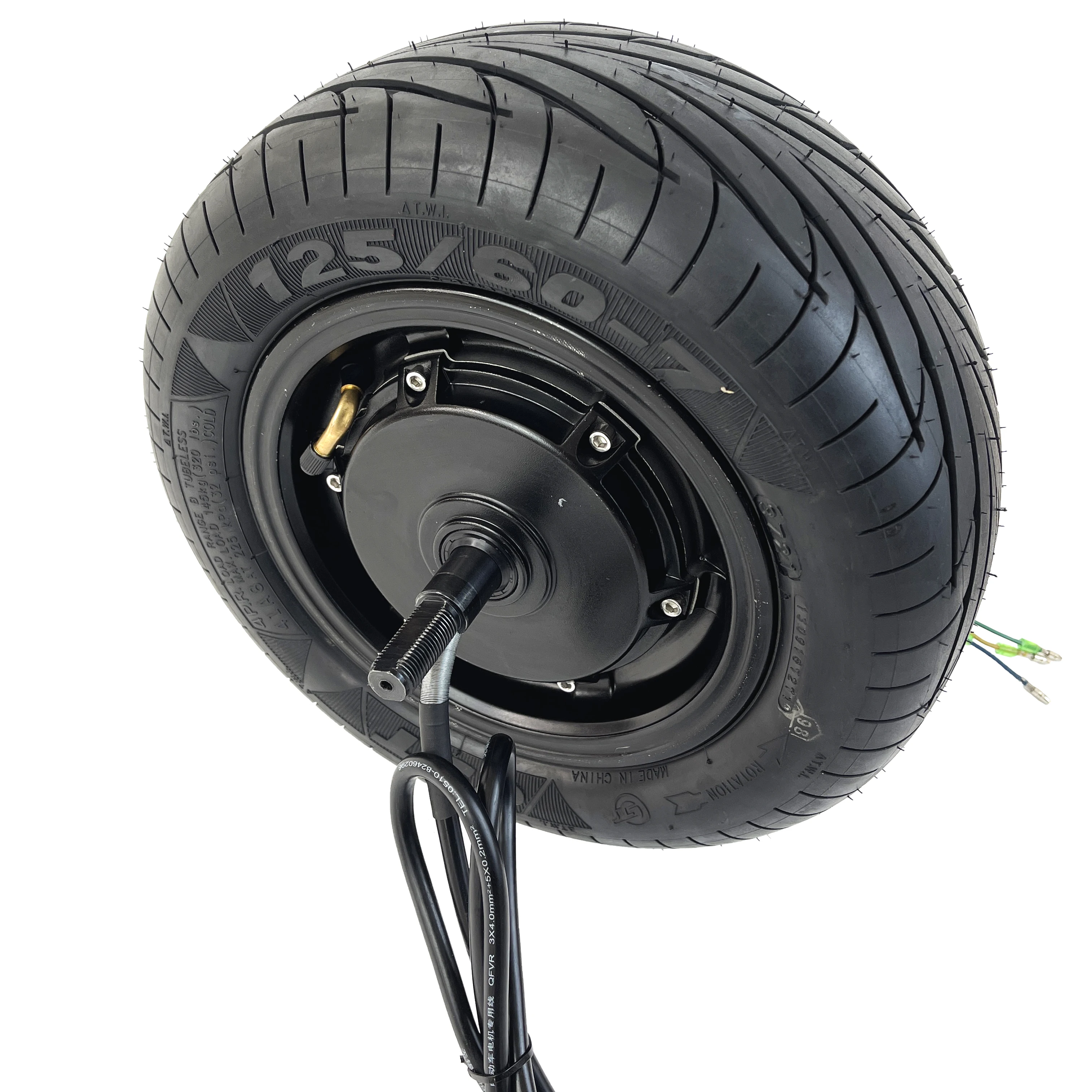 High speed DC brushless 13 Inch Double Outlet 60V 72V 96V 7000W 170km/h electric hub motor with off-road tire