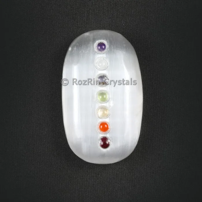 Seven chakra Selenite Palm stone
