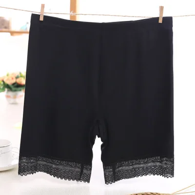 Factory Direct Sale Solid Color Safety Pants Modal Comfortable Girls Lace Boyshort Panties