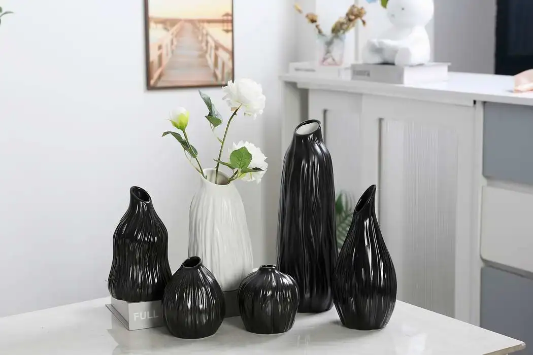 Современный скандинавский стиль матовая белая керамическая ваза для помещений домашний декор с креативной цветочной акцией внутреннего орнамента