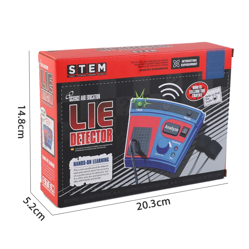 QS Hot Selling Kids STEM Fidget Party Prank Toys Plastic Funny Electric Science Trick Lie Detector Set Toys For Children Gift