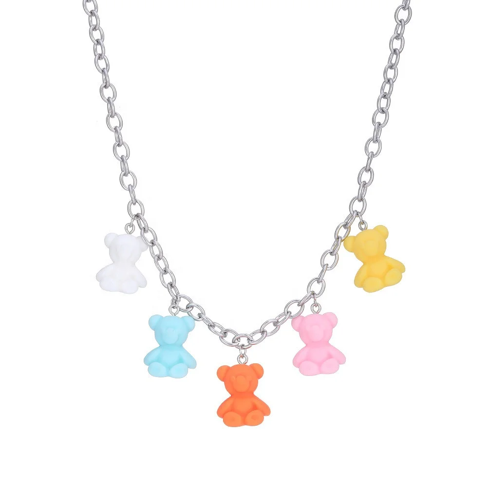 Cute cartoon Resin Yellow Duck Pendant Necklace Colorful Little Duck For Women chain Choker Lovely charms for Women Jewelry Gift