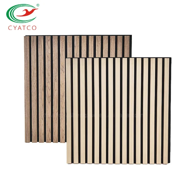 600*600mm Home Decor akupanel acoustic panel wooden polyester fiber acoustic panel acoustic slat wood acoustic material