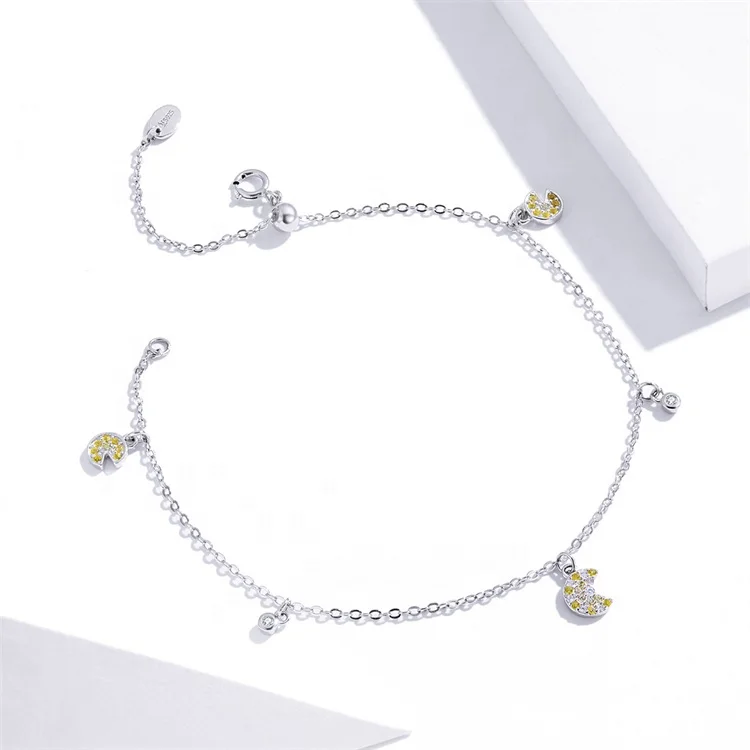OEM fine jewelry moon friendship femmes teacher bracelets mom fashion wholesale 2023 summer silver 925 topaz beaded bracelet