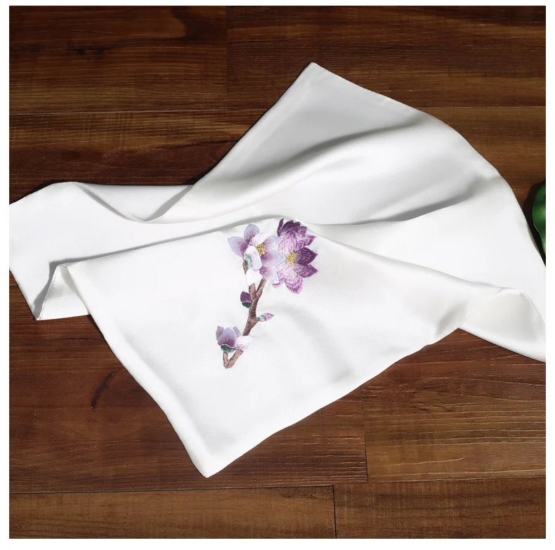 
100% embroidered mulberry silk handkerchief 