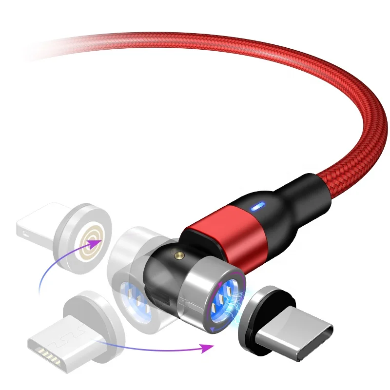  Магнитный usb-кабель для быстрой зарядки кабель типа C магнитное зарядное устройство Micro USB мобильного телефона шнур новый поворот на 360 +