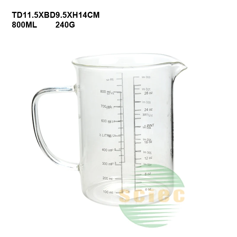 heat resistant Oven safe water liquid jug Measuring tool 500ml Glass  Measuring Cup with lid