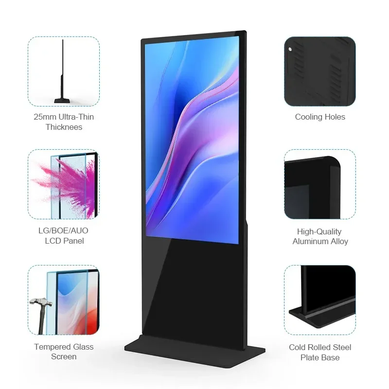43 75 дюймов цифровой киоск крытый напольный рекламный дисплей lcd android digital signage и дисплеи