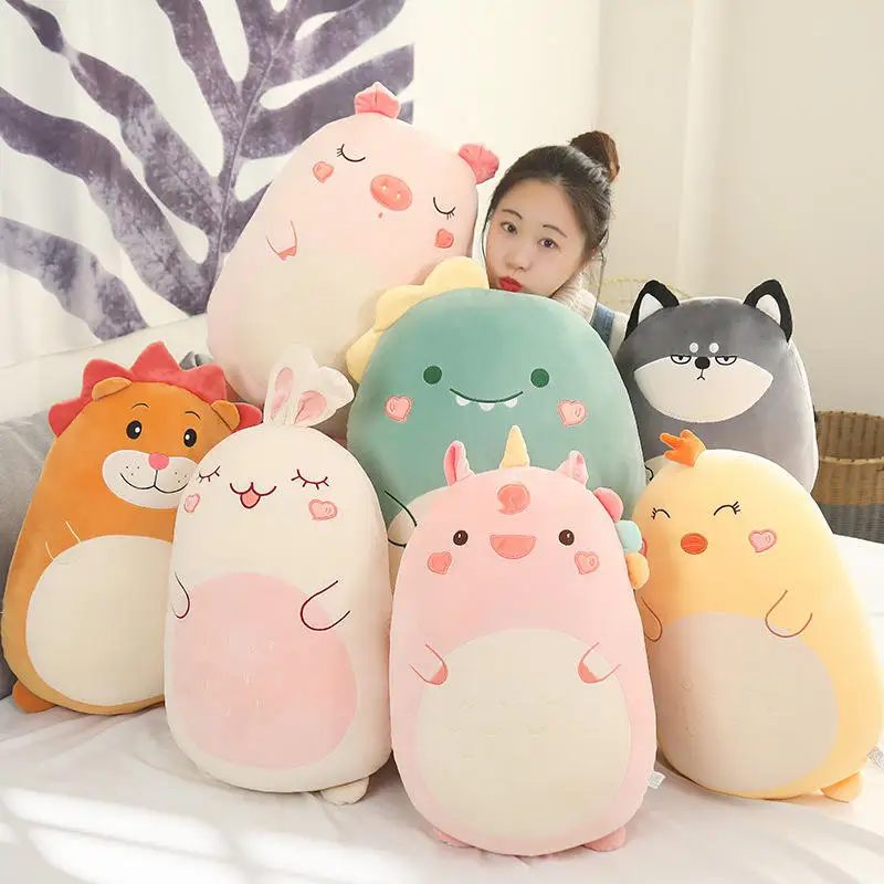 Kawaii Super Soft Hugging Pillow for Baby 45cm Pillow Stuffed Animal Dinosaur Rabbit Baby Animal Pillow