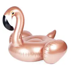 Unique Design Rose Gold Inflatable Flamingo Pool Float For Adult