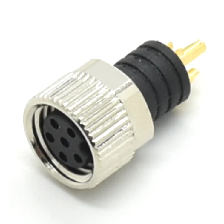 High quality factory moldable plug 6 pin female circular connectors m8