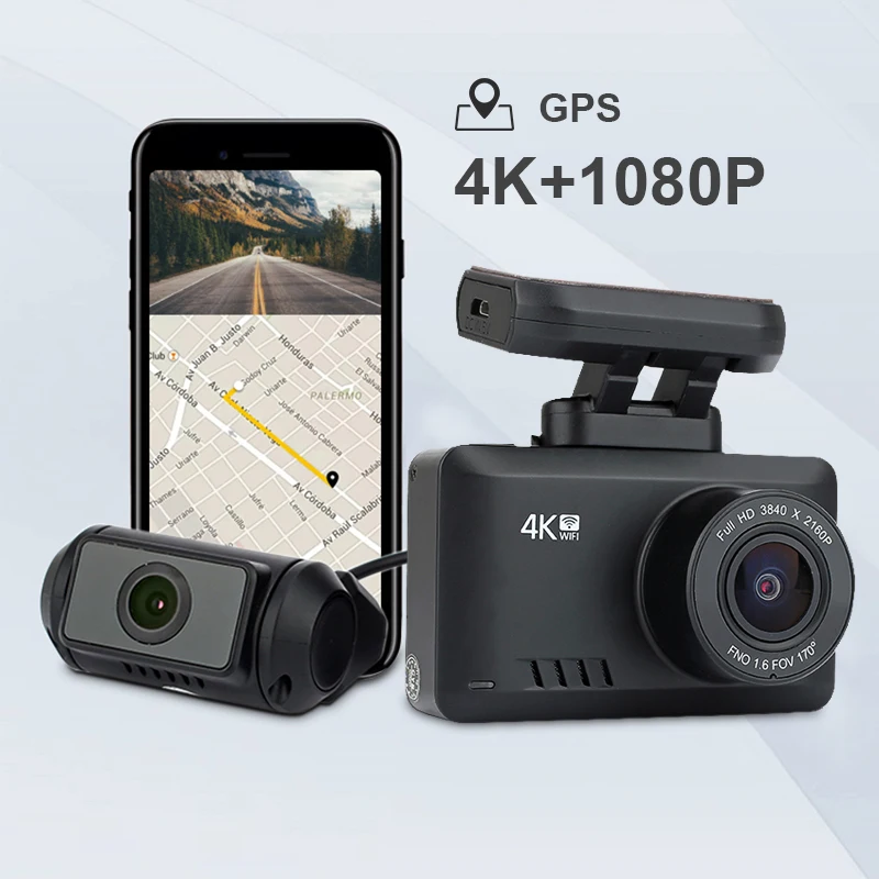 4K Dash Cam 2160P Built-in GPS Wifi Car DVR 24H Parking monitor 1440P reverse HD Night Vison 140 Driving Recorder