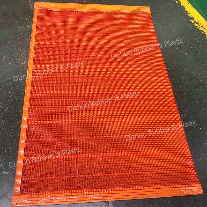 Durable industry mining high frequency dewatering PU polyurethane rubber fine mesh ore panel sieve 1045*700mm