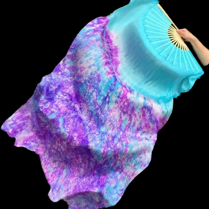 Bestdance Women Bamboo Long Fans Veils Belly Dancer Dancing 100% Silk Fans Veils OEM