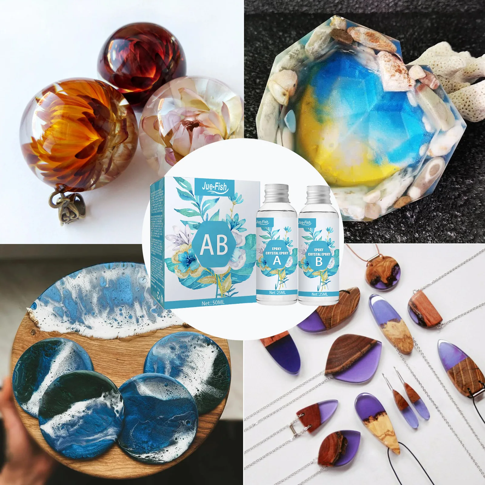 Manufacturer direct sale high quality liquid transparent glue and hardener skidproof ab two components crystal clear epoxy resin