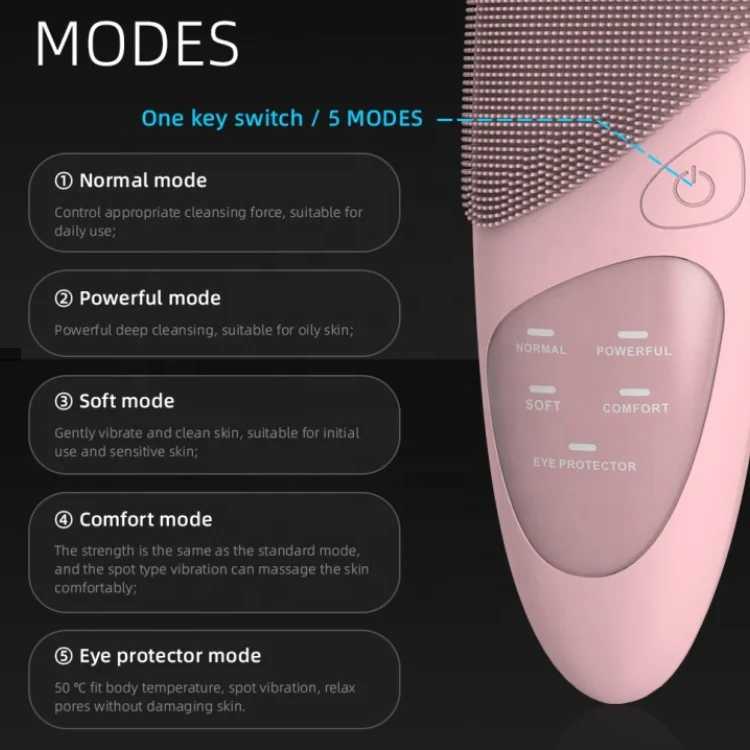 Professional OEM&ODM Manufacturer Skin Silicone Exfoliating Facial Brush Rechargeable Face Cleansing Brush Face Cleaning Brush