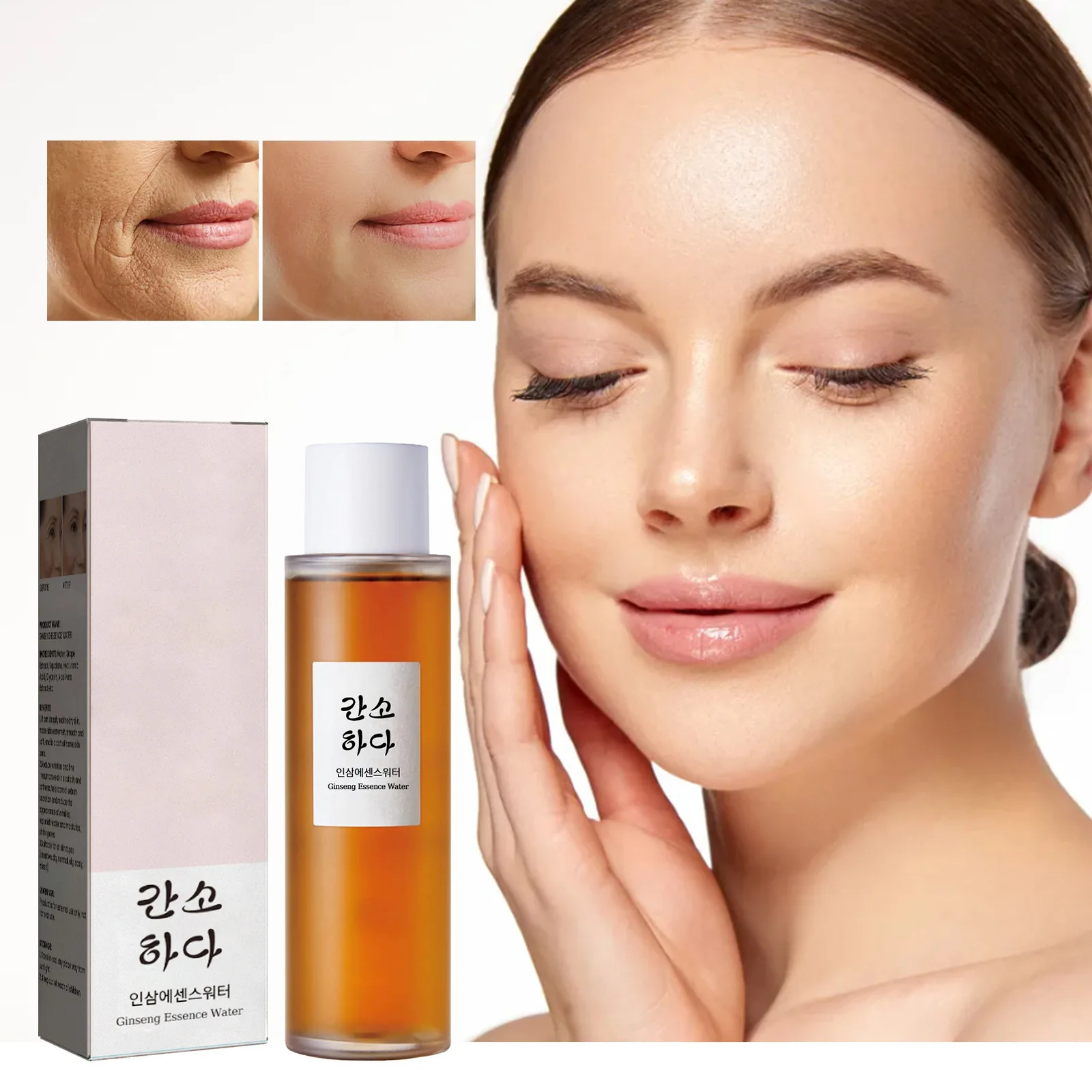 Korean Ginseng Essence Water 150mL Face Moisturizer Dull Skin Reduces Fine Lines Shrinking Pores Anti-Wrinkle Firming Face Toner