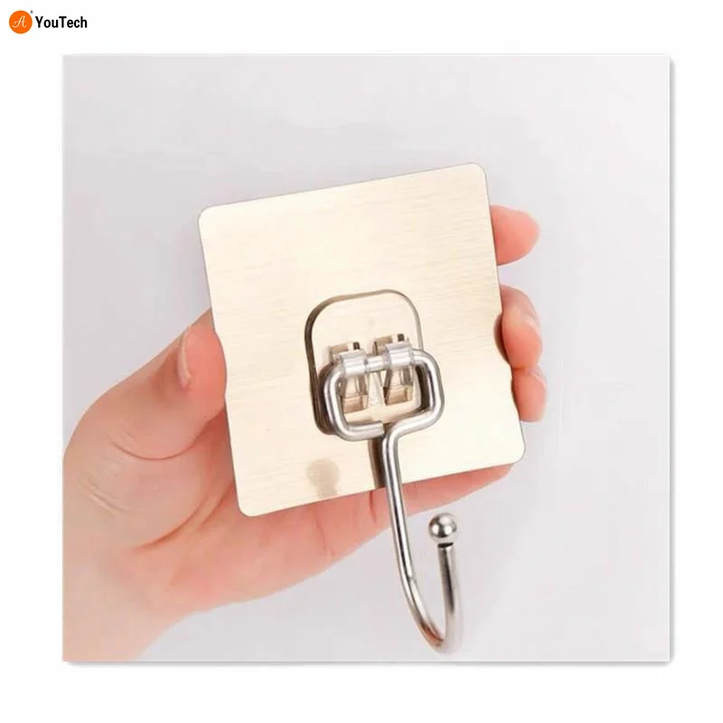 Multi-functional strong traceless large hook transparent drawing free punch stick hook