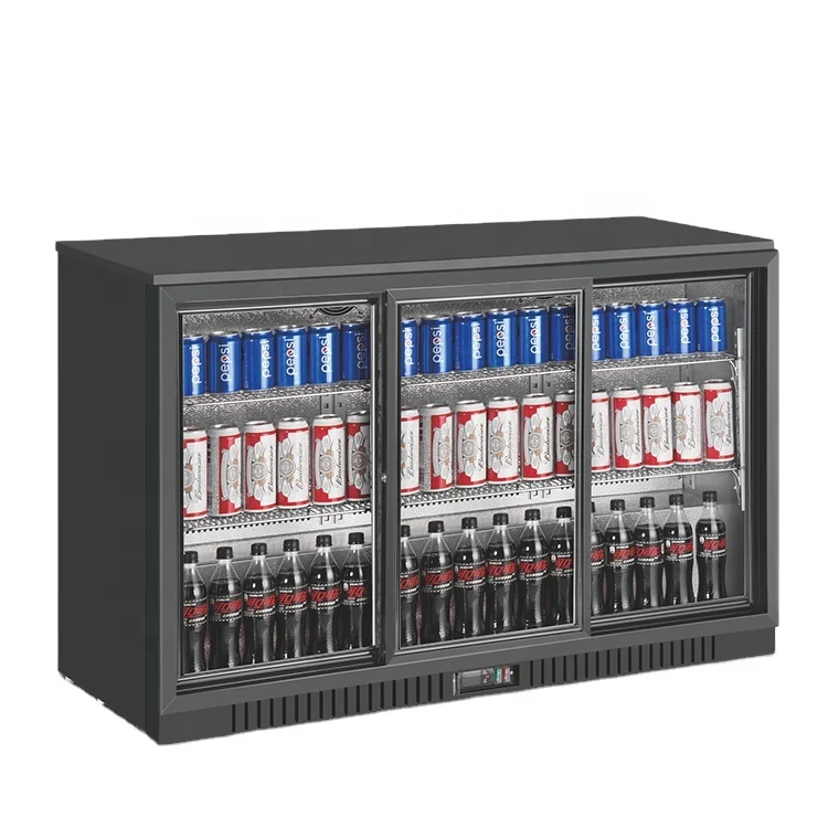 Supermarket refrigeration equipment three-door mini refrigerator glass door display