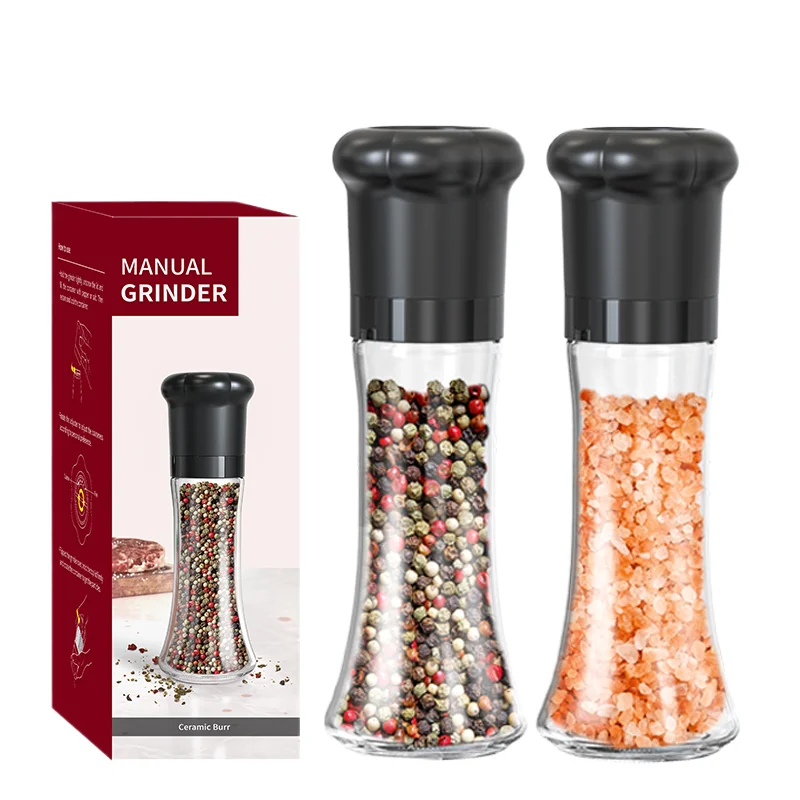 Chef-Hat Design 180ML Container Manual Salt and Pepper Glass for Super Markets