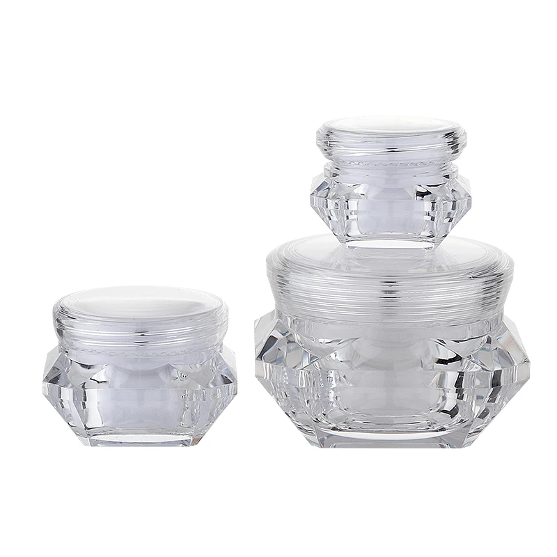 5ml 10ml 15ml plastic cosmetic clear empty diamond shapef face cream jar