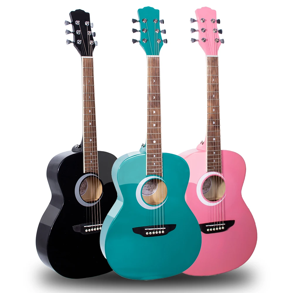 Manufacturer Direct Sale Folk Travel 6 String Guitarra 36 Inch Mahogany Neck Muti Color Acoustic Guitar