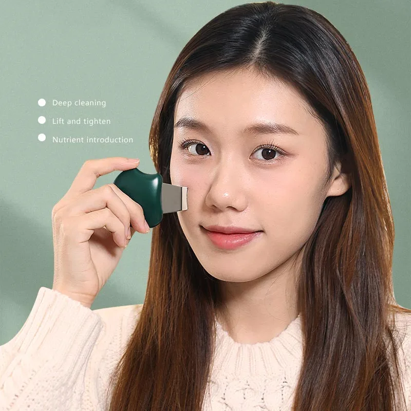 SL03 Mini portable manual facial skin scrubber machine otra casa uso de equipos de belleza stainless steel face scrubber peeling