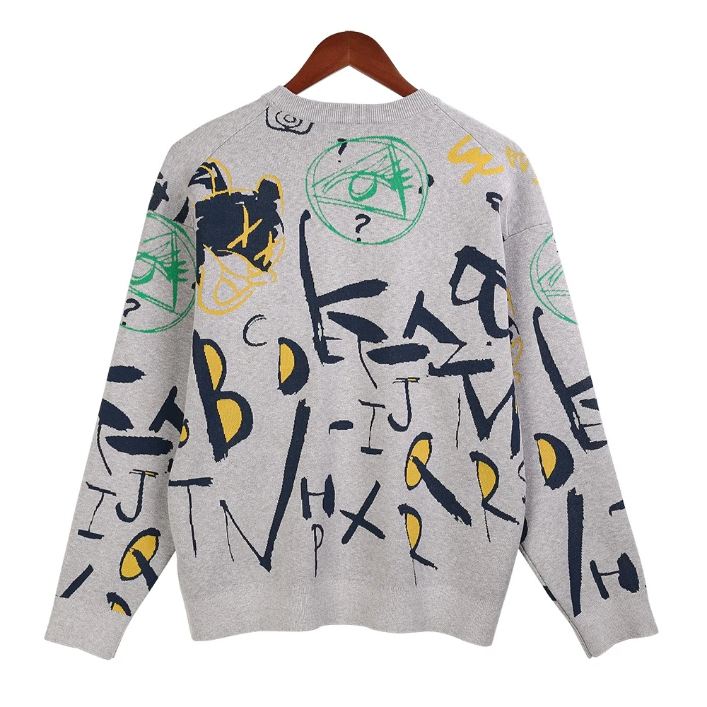 Original 2022 Custom OEM & ODM Long Sleeve O-neck Simple pattern knit pullover street wear sweaters For men