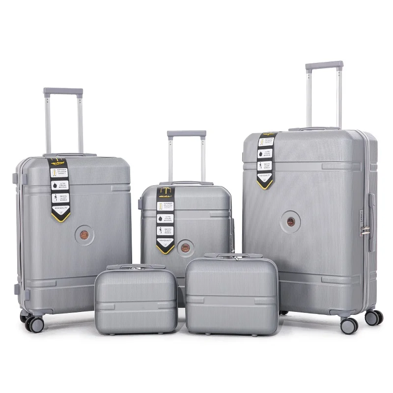 ABS Durable Wave Shape Suitcase Luggage Set 5 PCS Valise Ultra light Custom Mini Travel Suitcase Anti Thief Carry on Luggage