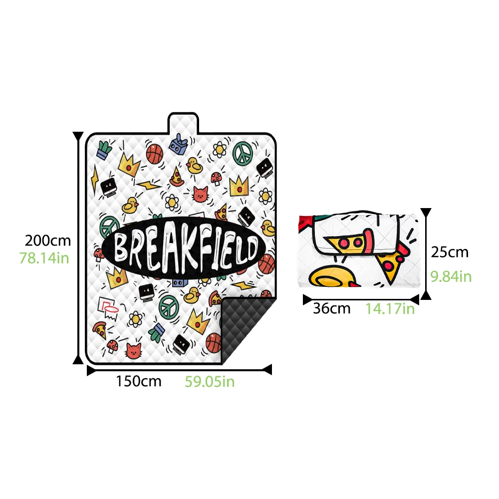 Factory Directly Supply Colorful Pocket Beach Waterproof Edge Outdoor Printed Picnic Mat Travel Blanket For Camping