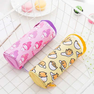 BSCI factory custom printing round tube school stationery pouch boy girls students pencil bag simple pen case for kids teens