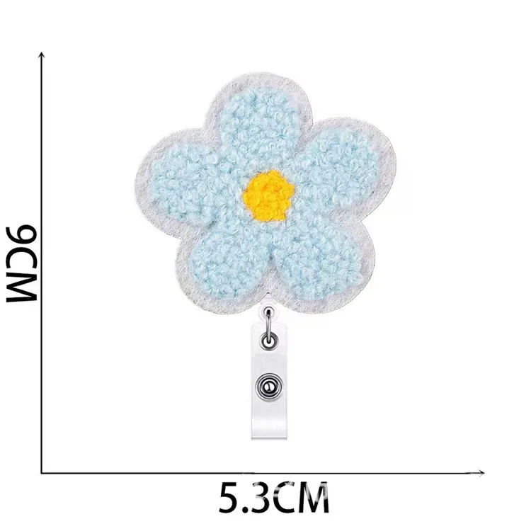 Hot sale stock easy pull button embroidery flower clothes patch badge reel sticker