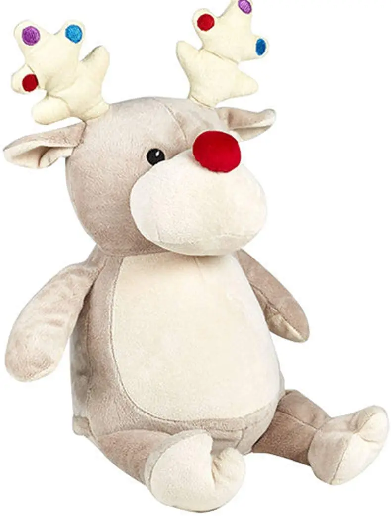 Рождественский подарок на заказ, плюшевая мягкая игрушка, олень с вышивкой