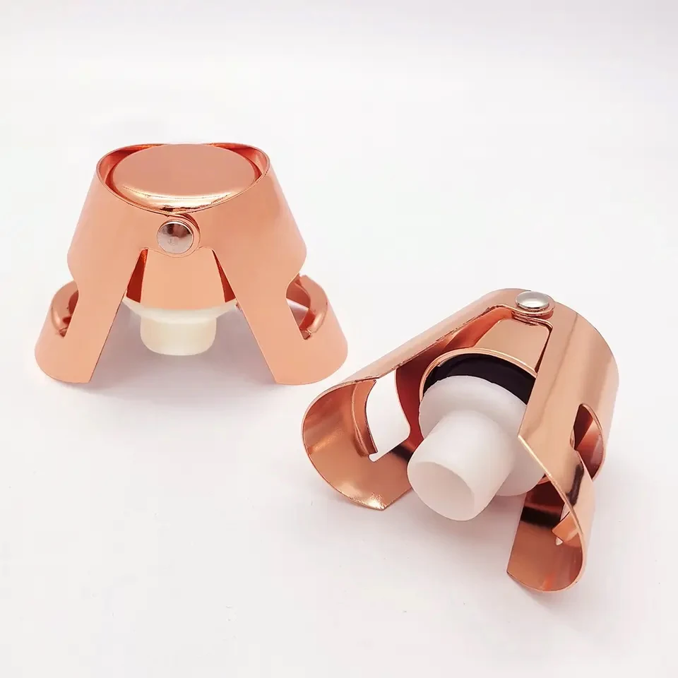 Champagne Stoppers Stainless Steel, Leak Proof Wine Bottle Saver , Champagne Accessories for Prosecco Cava Sparkling Wine