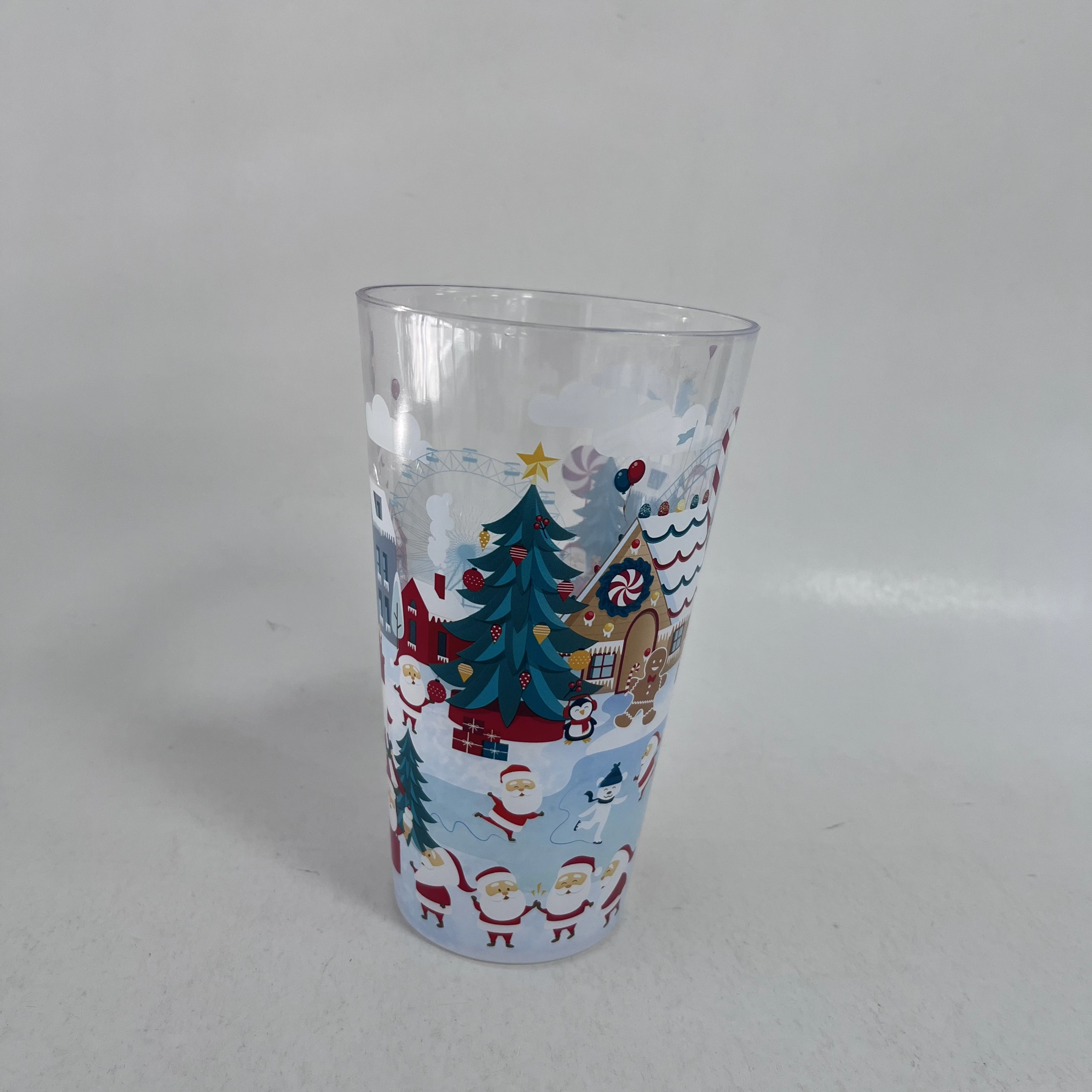Can Customize Various Color LOGO Round Cup Plastic PS Matte Cup BPA-free Plastic Glass