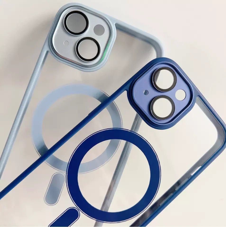 Hard Clear PC Back Cover Magnetic Phone Cases Wireless Charging Mag Safe Mobile Phone Case for iPhone 14 Pro max Deep Purple