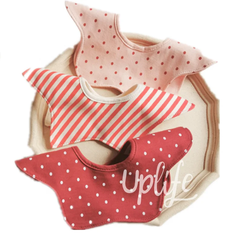 Hot sale 360 degree 100% Cotton Washable baby bibs Cute baby girls lace bib