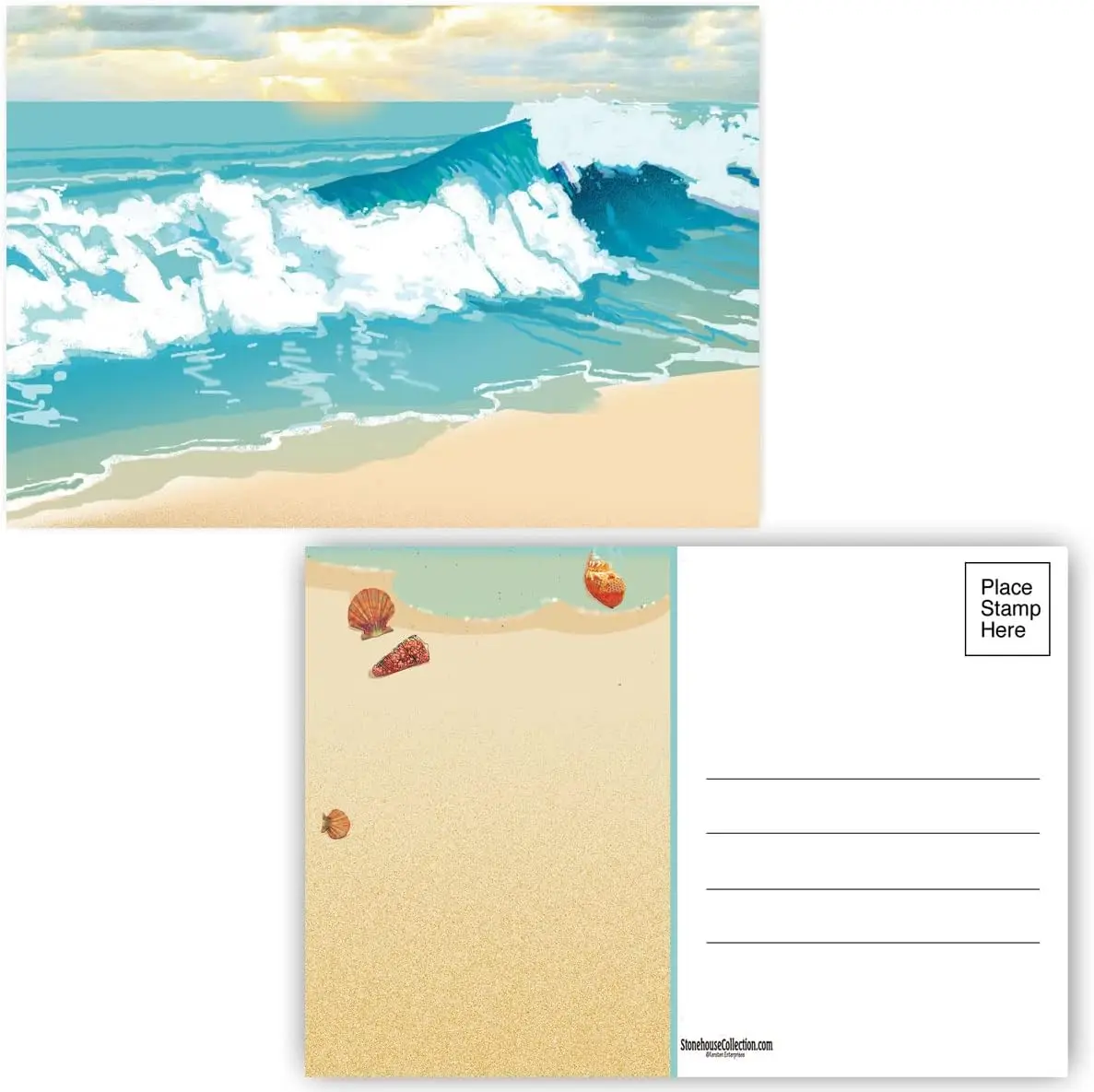 Assorted Beach Postcards Landscapes Postcards for Sending Friends All Occasion Scenery Postcard Designs