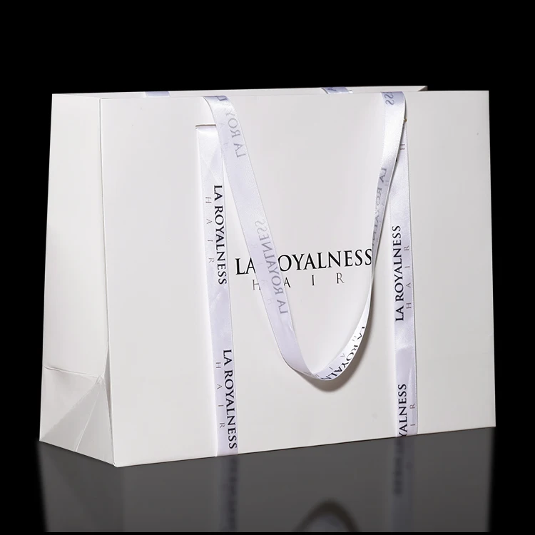 Luxury Recycled Custom Printing Logo Shopping Pack Paper Bag White