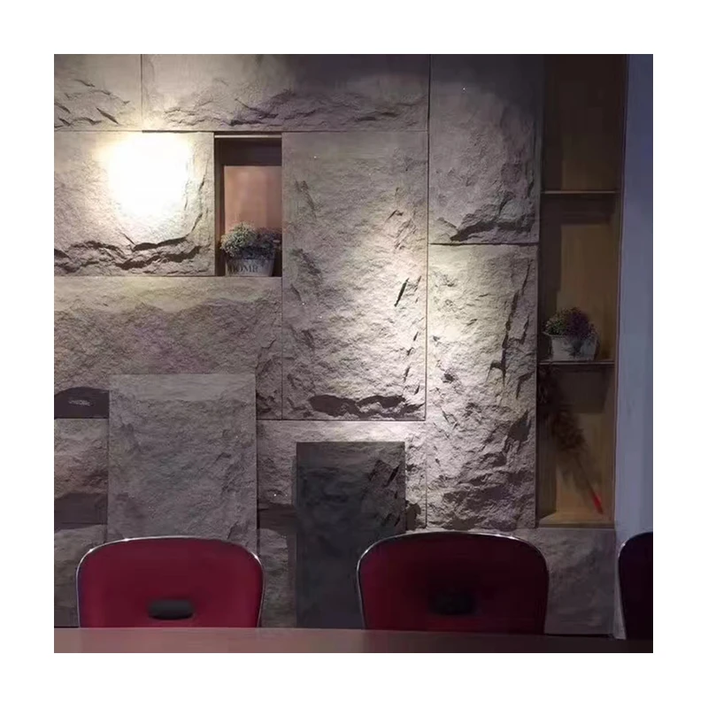 PU Faux Mushroom Stone Exterior Siding Cheap Garden Indoor Paving Fake Stones Panel For Wall