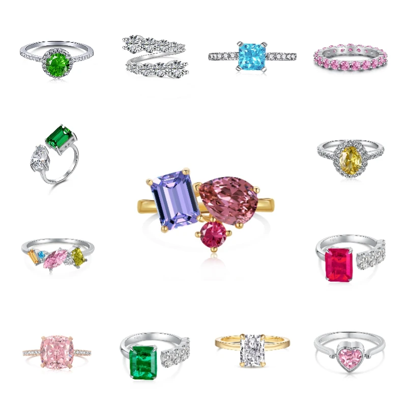 Luxury jewelry Certified Fine Jewelry Romantic S925 Custom Ring  CZ Mossanite VVS Moissanite Stone for Special Occasions