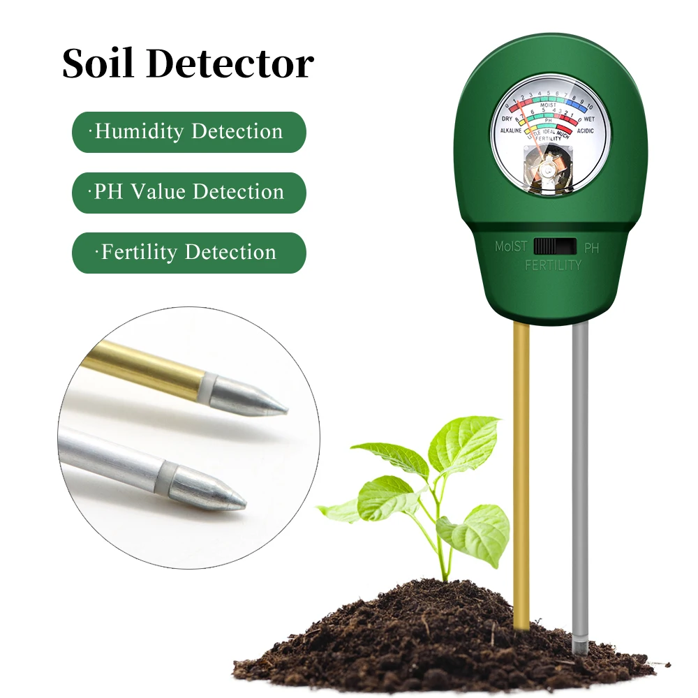 Digital 3 in 1 Garden Planting Tool PH Moisture Analyzer Monitor Soil Fertility tester