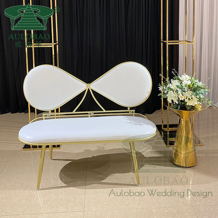 Banquet hall iron metal frame wholesale price wedding sofa for bride and groom