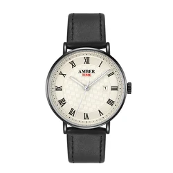 Minimalist Luxury Men Wrist Watch 30M Waterproof Business Casual Leather Strap Quartz Watch