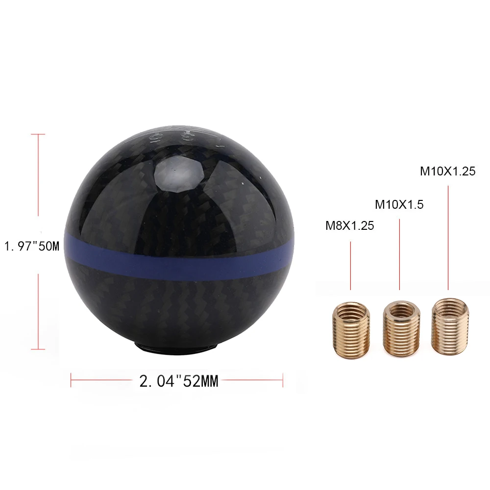 JDM Auto 5/6 Speed Ball Shift Knob Carbon Fiber Gear Shift Knob For Universal