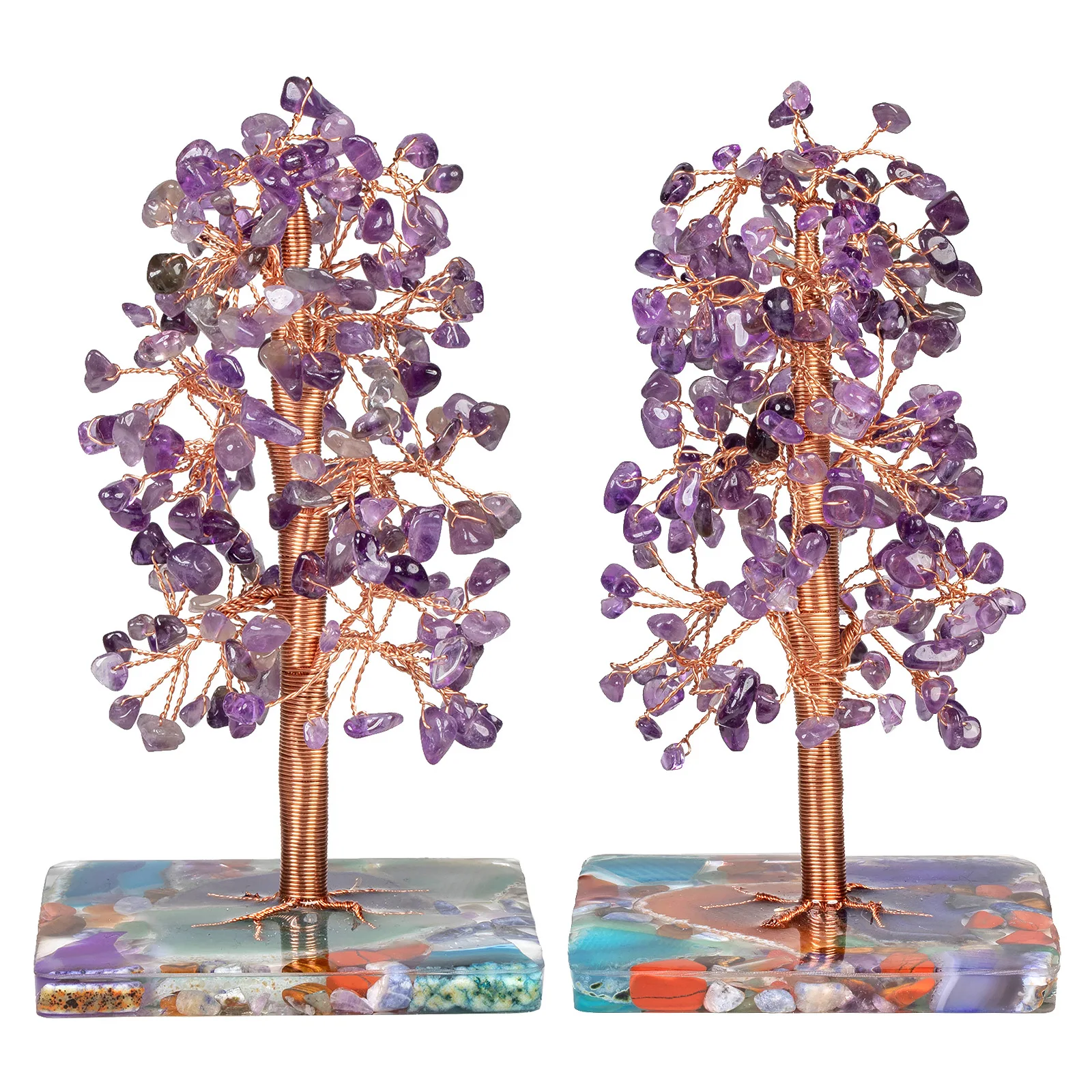 Tree Crystal Quartz Gem Stone Wholesale Spiritual High Quality Natural Customized Feng Shui Mascot Colorful Polished 1 Color