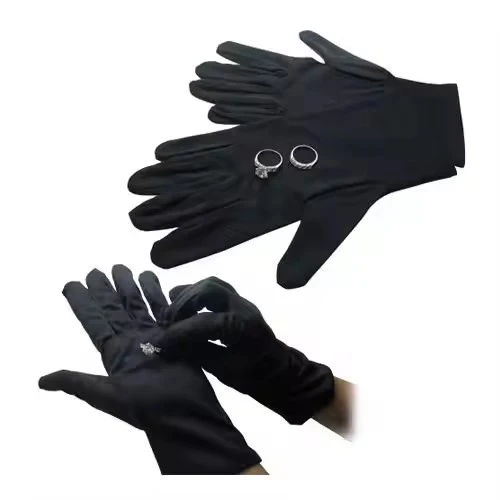 Chinese Manufacturer Black Gloves For Jewellery Watch Luxury Microfiber Gloves