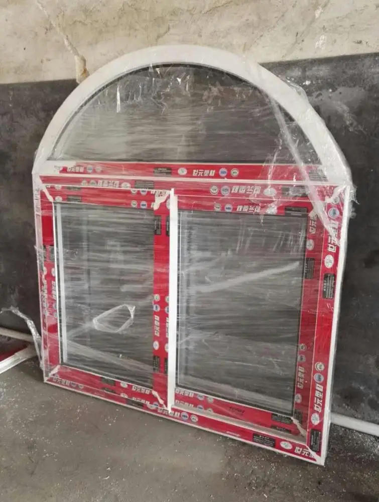 Wholesale high quality casement arch pvc windows with grill design