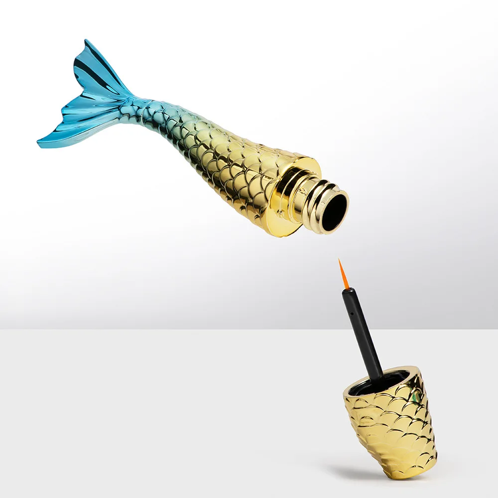 Unique 3ml Lip Gloss Containers Tube Gradient Pink Mermaid Shape Liptint Bottle Makeup Packaging Custom Label Lipgloss Tubes