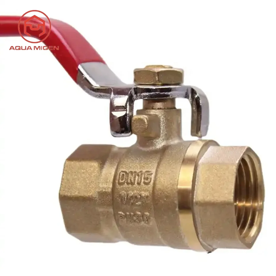 China Factory Hpb57-3 1/2 Brass Ball Valve With Copper Color For Home Plumbing System